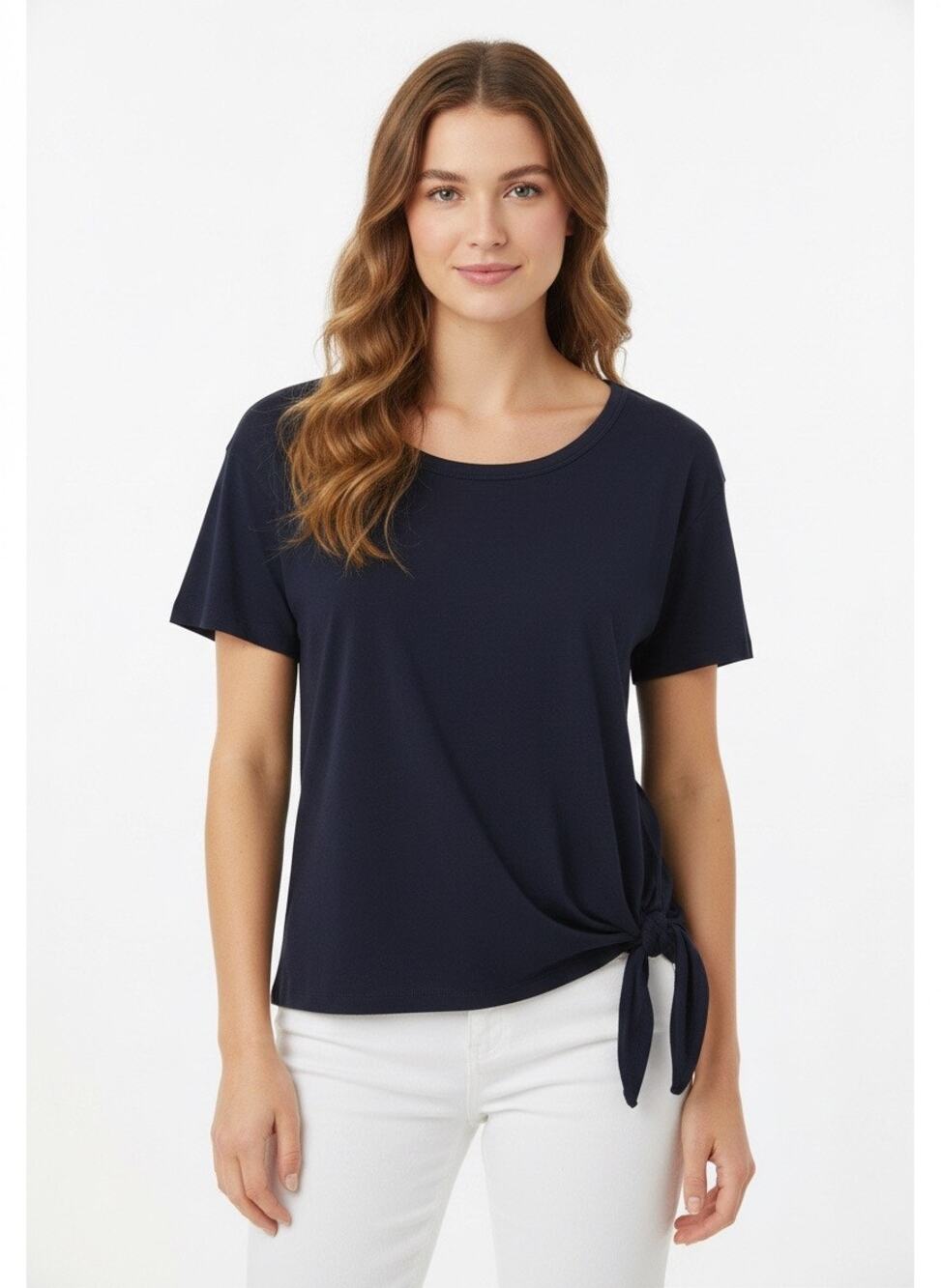 Theory Dorotea Side‑Tie Tee Medium